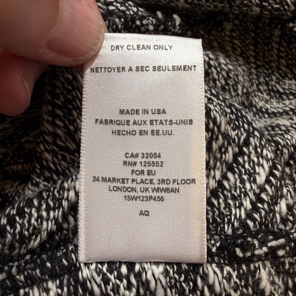 Anthropologie Dolan Cardigan Black White Chevron Herringbone Dark Academia XS - Picture 5 of 8